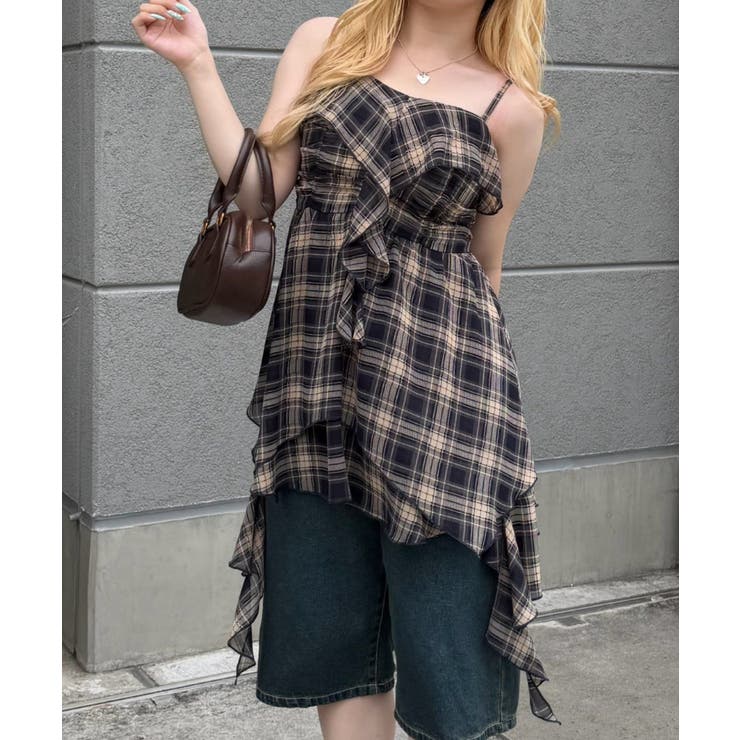 チェック | くらげフリルキャミチュニック | RMAF　NICE CLAUP / OLIVE des OLIVE