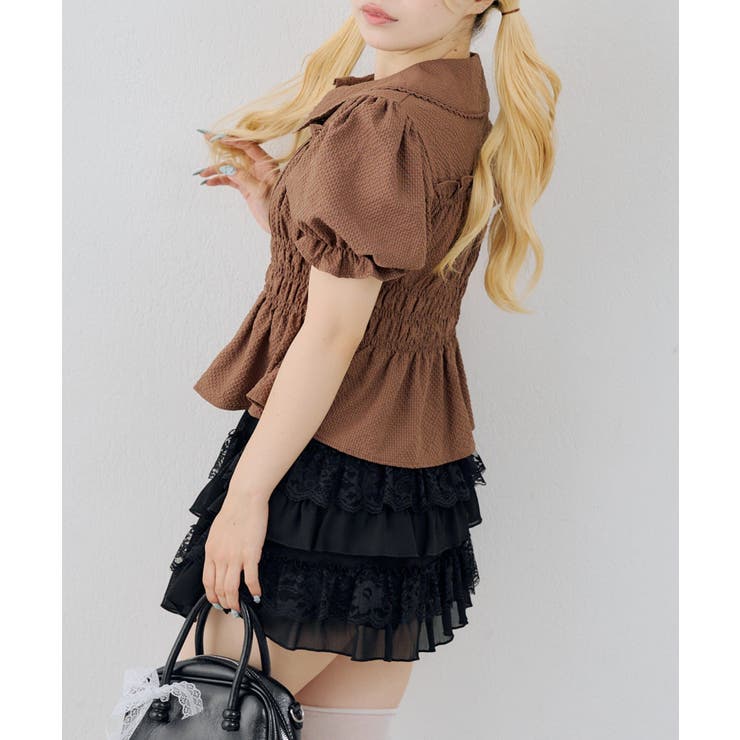 【7色展開】シャーリングペプラムブラウス | RMAF　NICE CLAUP / OLIVE des OLIVE | 詳細画像14 