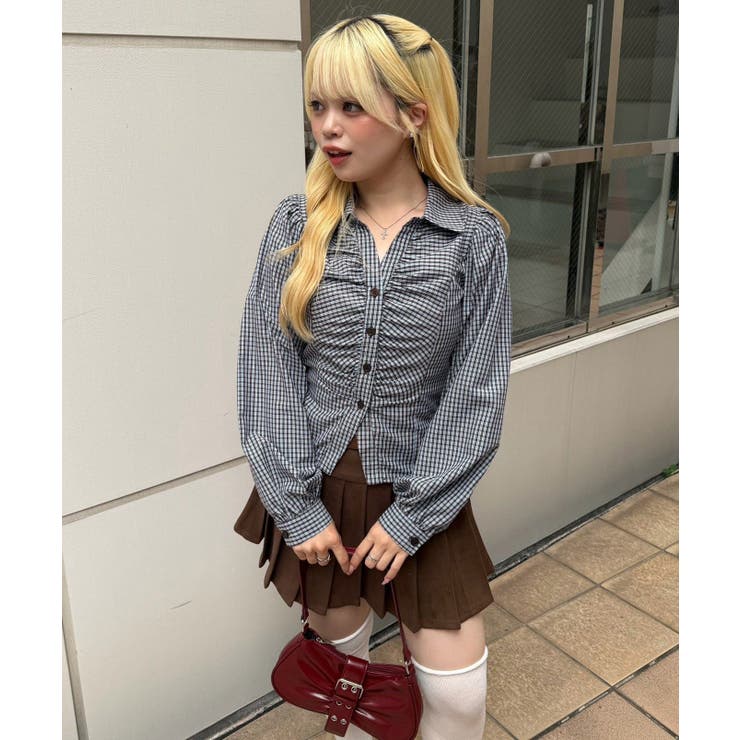 胸ギャザーレースアップ長袖ブラウス | RMAF　NICE CLAUP / OLIVE des OLIVE | 詳細画像8 