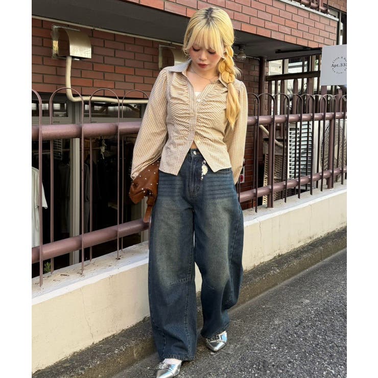 胸ギャザーレースアップ長袖ブラウス | RMAF　NICE CLAUP / OLIVE des OLIVE | 詳細画像23 