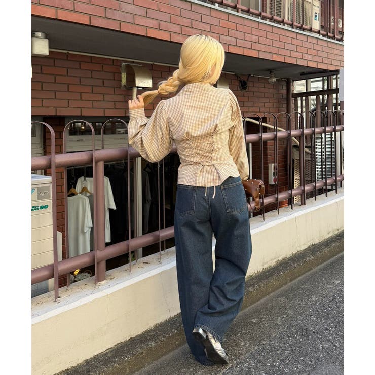 胸ギャザーレースアップ長袖ブラウス | RMAF　NICE CLAUP / OLIVE des OLIVE | 詳細画像24 