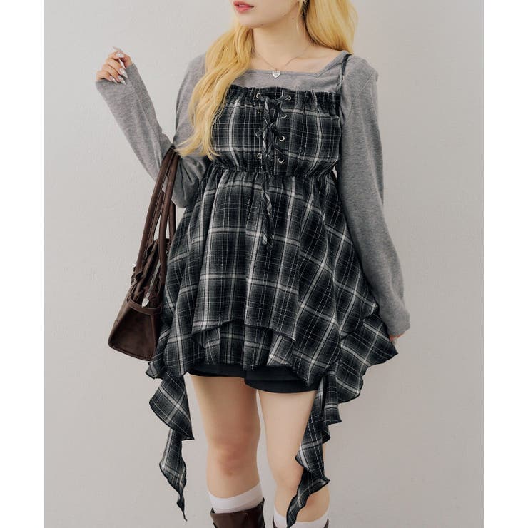 【Web限定】レースアップキャミチュニック | NICE CLAUP / OLIVE des OLIVE　OUTLET | 詳細画像1 