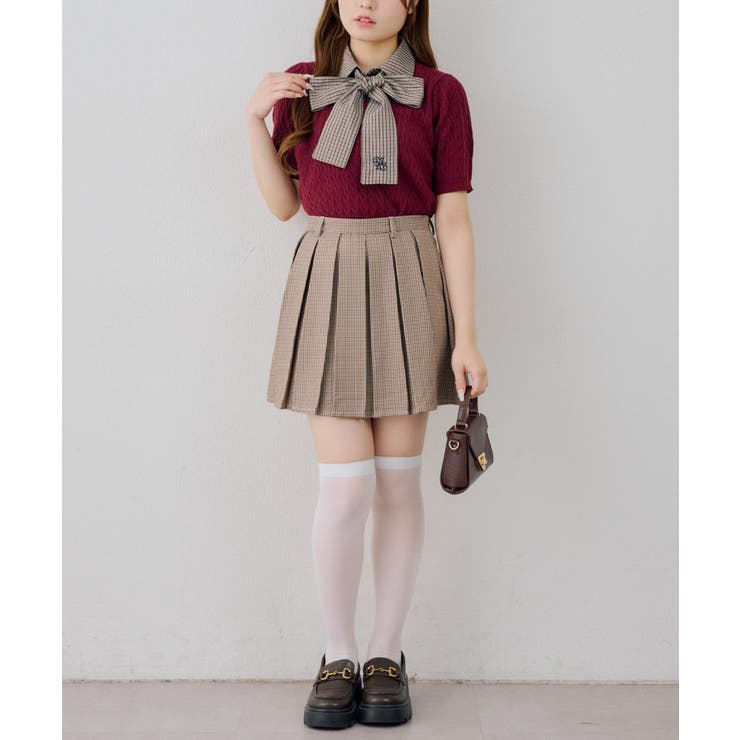 リボンタイケーブル半袖ニット | RMAF　NICE CLAUP / OLIVE des OLIVE | 詳細画像8 