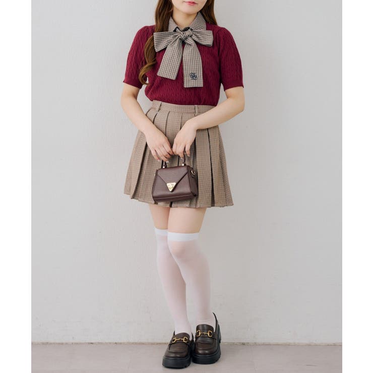 リボンタイケーブル半袖ニット | RMAF　NICE CLAUP / OLIVE des OLIVE | 詳細画像9 
