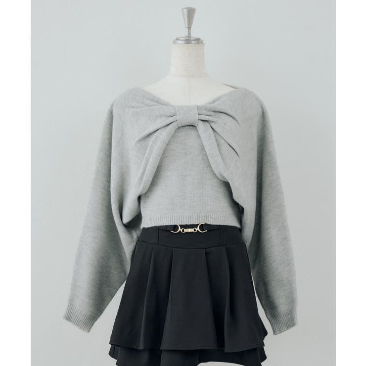 トップグレー | ビスチェセットリボンボレロニット | NICE CLAUP / OLIVE des OLIVE　OUTLET