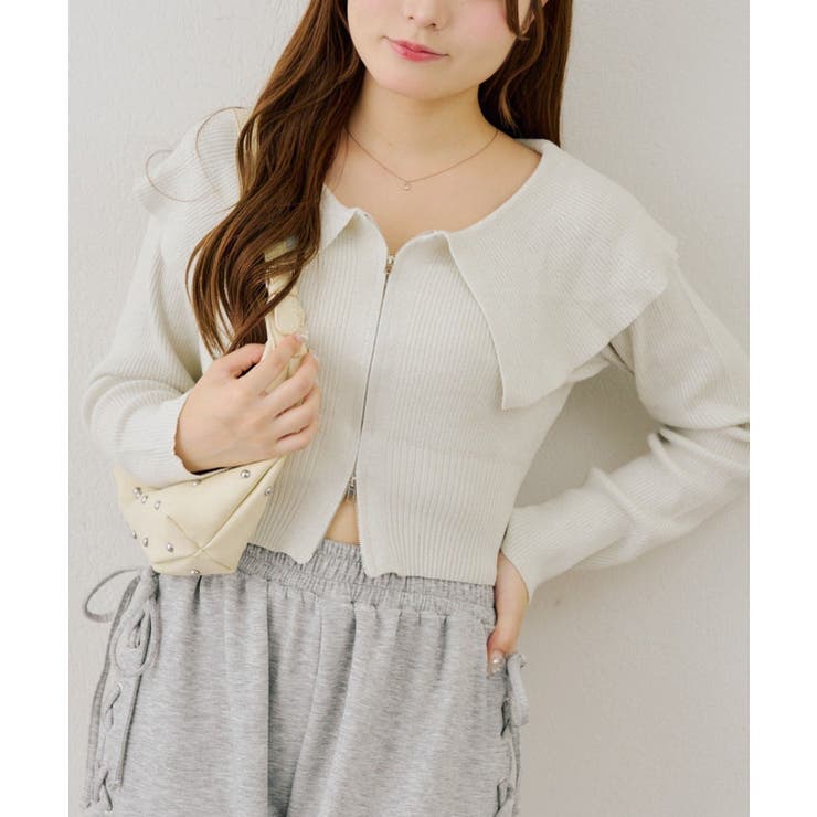 【5色展開】BIG衿ジップカーディガン | RMAF　NICE CLAUP / OLIVE des OLIVE | 詳細画像9 
