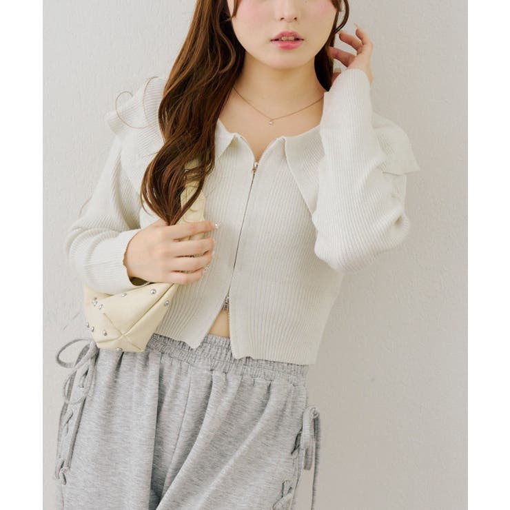 【5色展開】BIG衿ジップカーディガン | RMAF　NICE CLAUP / OLIVE des OLIVE | 詳細画像10 