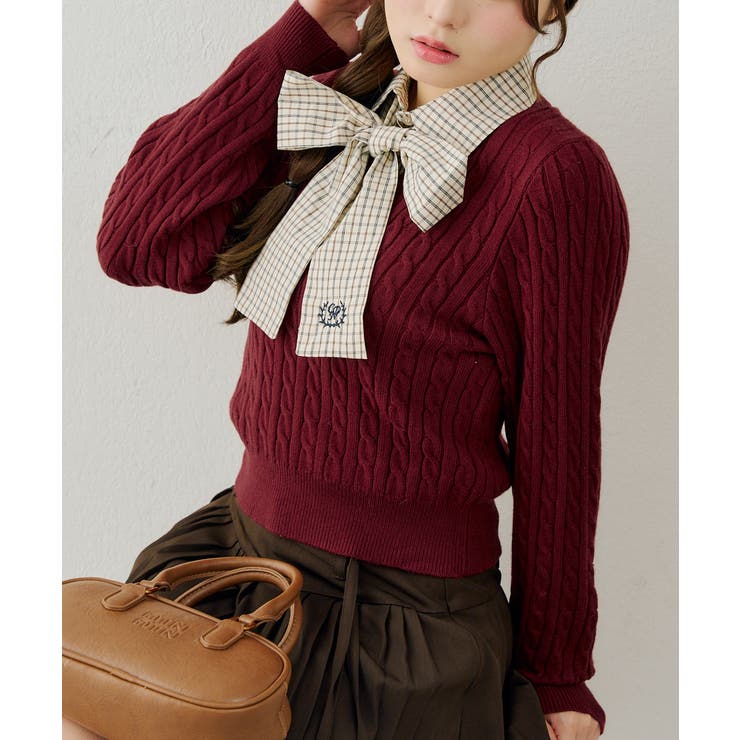 ボルドー | ドッキングボウタイニット | RMAF　NICE CLAUP / OLIVE des OLIVE