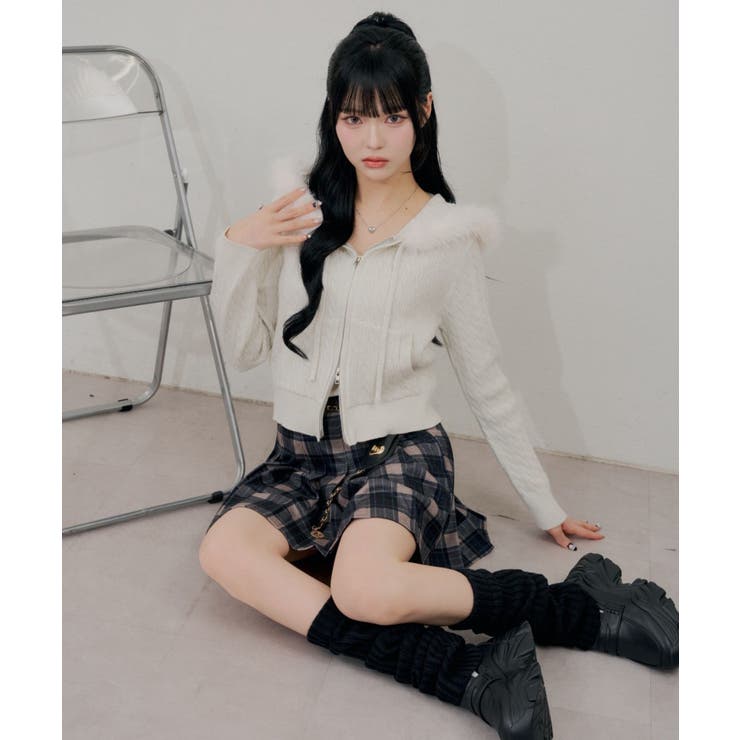 【5色展開】ラメケーブルジップアップパーカー | RMAF　NICE CLAUP / OLIVE des OLIVE | 詳細画像9 
