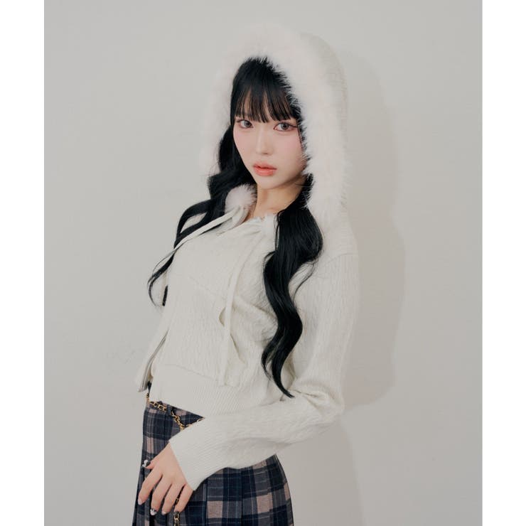 【5色展開】ラメケーブルジップアップパーカー | RMAF　NICE CLAUP / OLIVE des OLIVE | 詳細画像13 