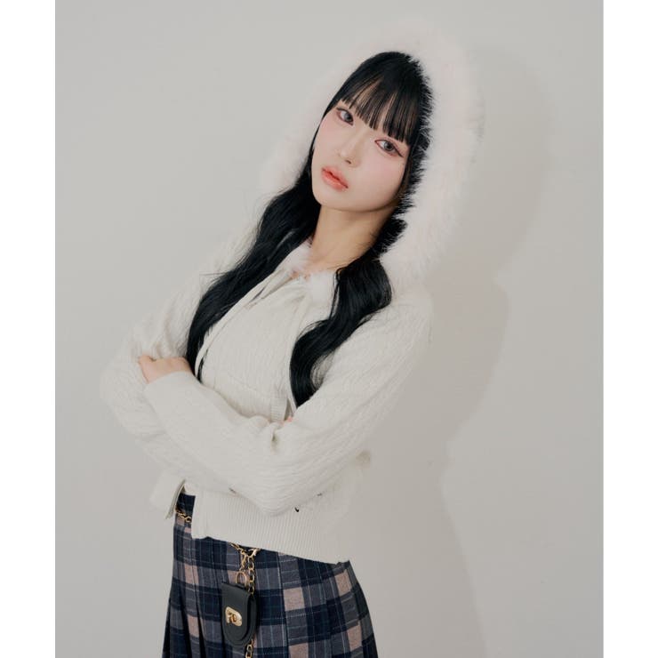 【5色展開】ラメケーブルジップアップパーカー | RMAF　NICE CLAUP / OLIVE des OLIVE | 詳細画像14 