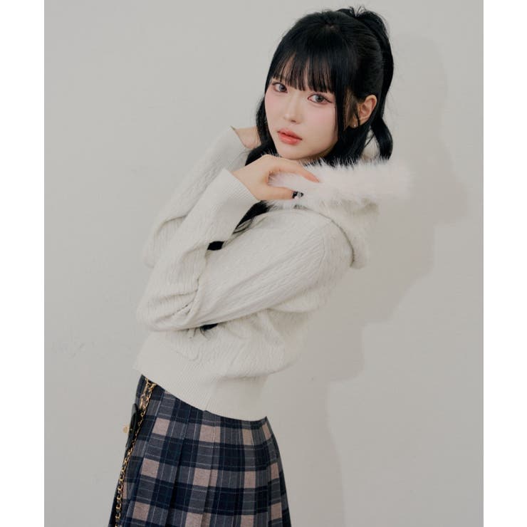 【5色展開】ラメケーブルジップアップパーカー | RMAF　NICE CLAUP / OLIVE des OLIVE | 詳細画像15 