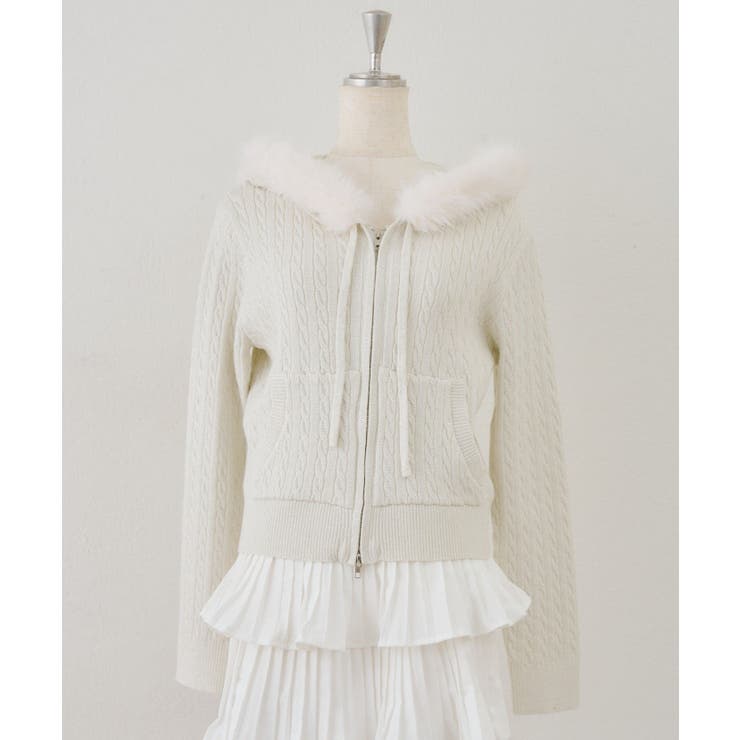 【5色展開】ラメケーブルジップアップパーカー | RMAF　NICE CLAUP / OLIVE des OLIVE | 詳細画像53 