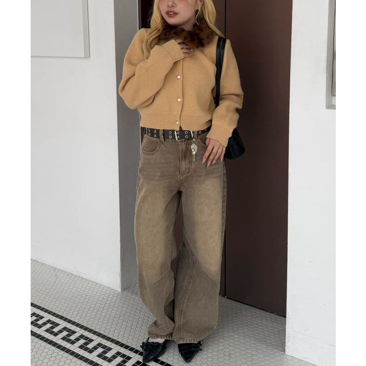 フェイクファー衿ニットカーディガン | RMAF　NICE CLAUP / OLIVE des OLIVE | 詳細画像13 