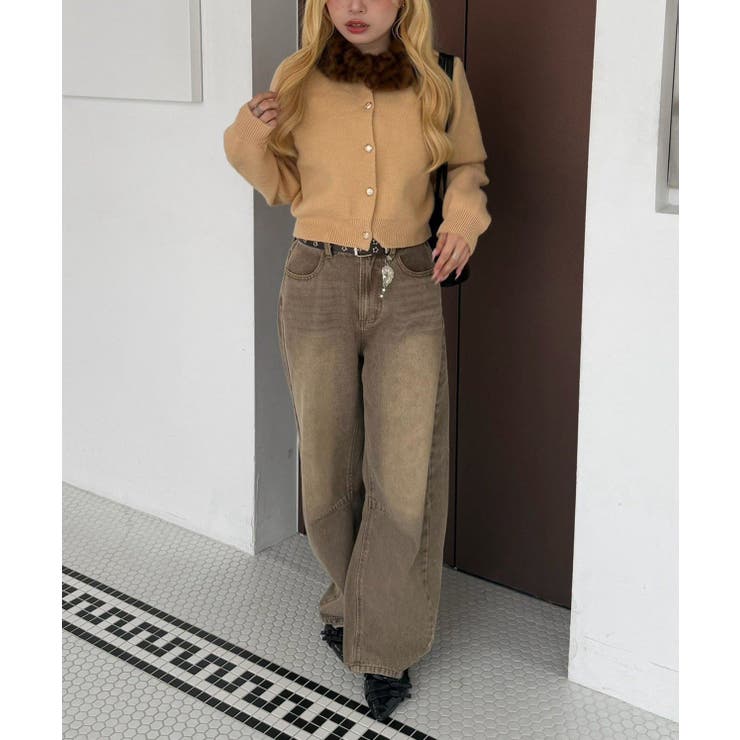 フェイクファー衿ニットカーディガン | RMAF　NICE CLAUP / OLIVE des OLIVE | 詳細画像14 