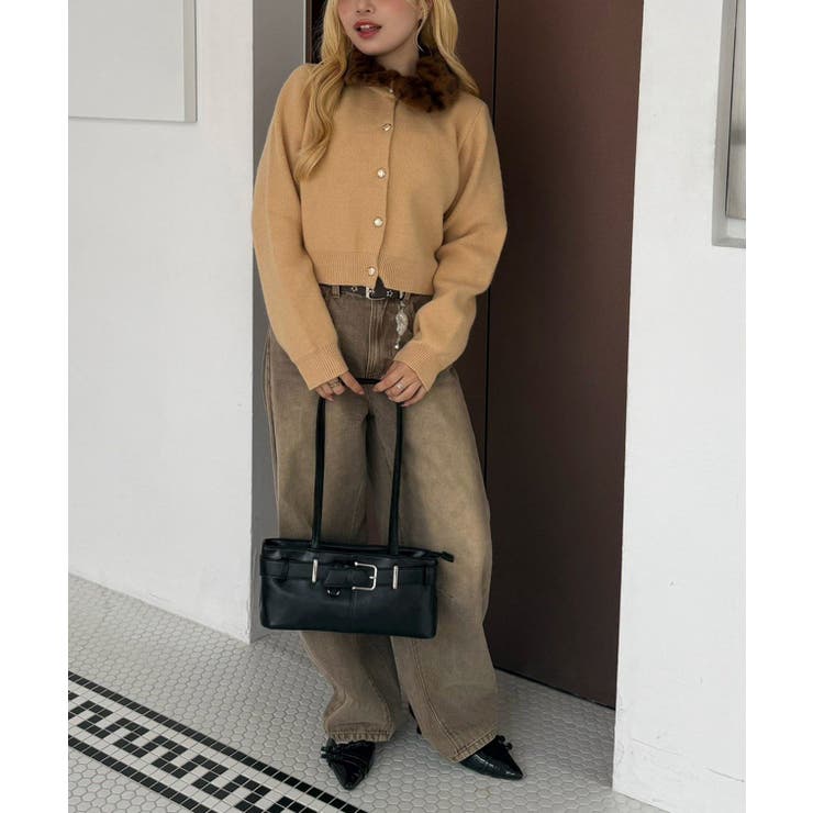 フェイクファー衿ニットカーディガン | RMAF　NICE CLAUP / OLIVE des OLIVE | 詳細画像15 