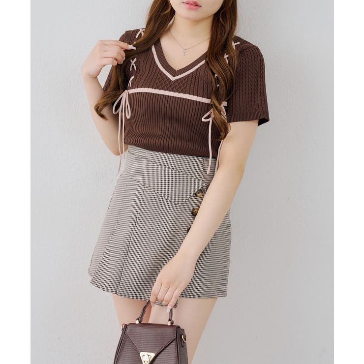 レースアップ半袖ニット | RMAF　NICE CLAUP / OLIVE des OLIVE | 詳細画像11 