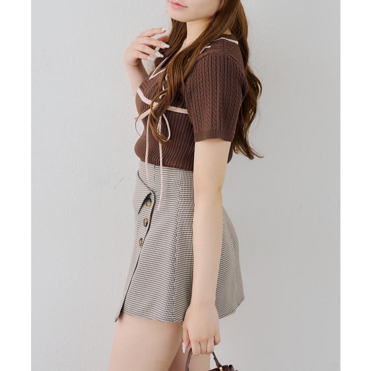 レースアップ半袖ニット | RMAF　NICE CLAUP / OLIVE des OLIVE | 詳細画像12 
