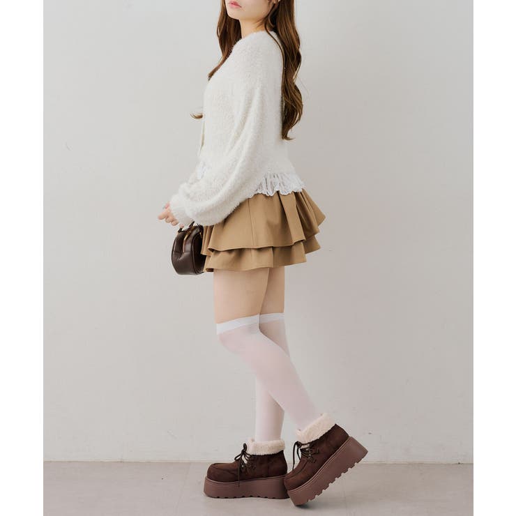 【5色展開】裾レースラメ混フェザーカーディガン | RMAF　NICE CLAUP / OLIVE des OLIVE | 詳細画像13 