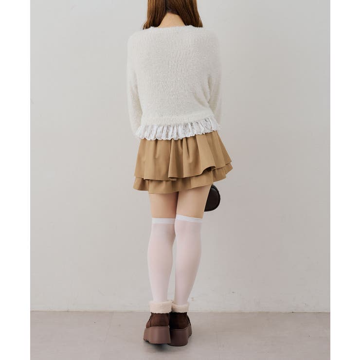 【5色展開】裾レースラメ混フェザーカーディガン | RMAF　NICE CLAUP / OLIVE des OLIVE | 詳細画像14 