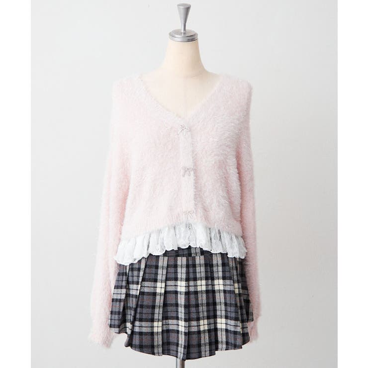 【5色展開】裾レースラメ混フェザーカーディガン | RMAF　NICE CLAUP / OLIVE des OLIVE | 詳細画像45 