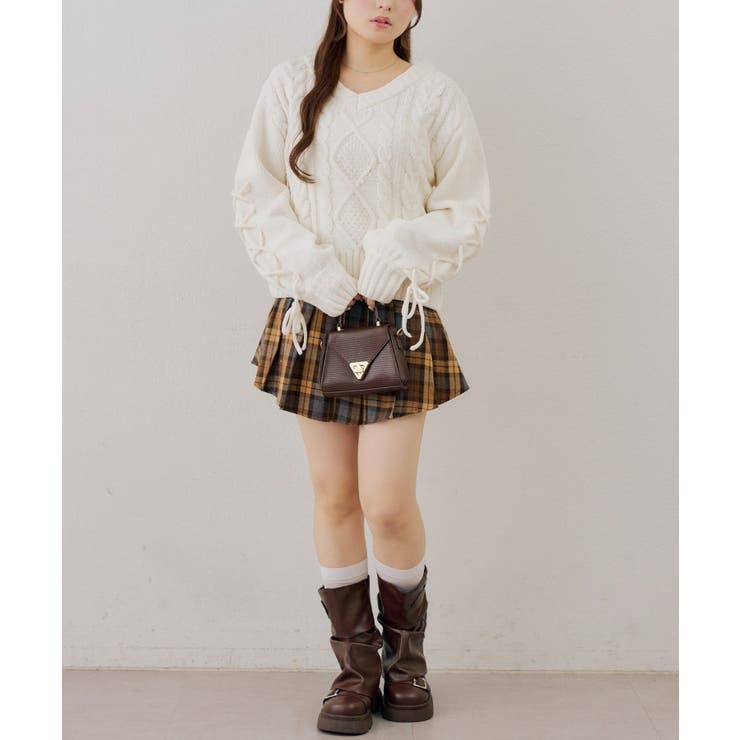 袖レースアップラメモールニット | RMAF　NICE CLAUP / OLIVE des OLIVE | 詳細画像13 