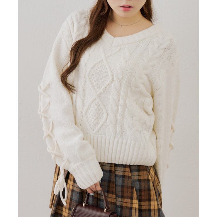 オフ | 袖レースアップラメモールニット | RMAF　NICE CLAUP / OLIVE des OLIVE