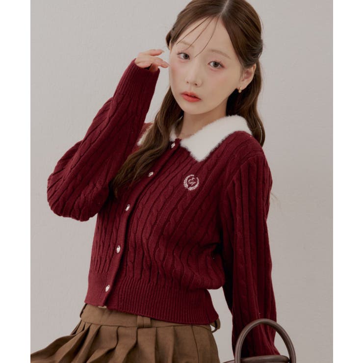 ボルドー | 衿フェザーケーブルポロ | RMAF　NICE CLAUP / OLIVE des OLIVE