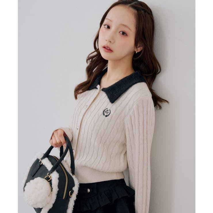 アイボリー | 衿フェザーケーブルポロ | RMAF　NICE CLAUP / OLIVE des OLIVE