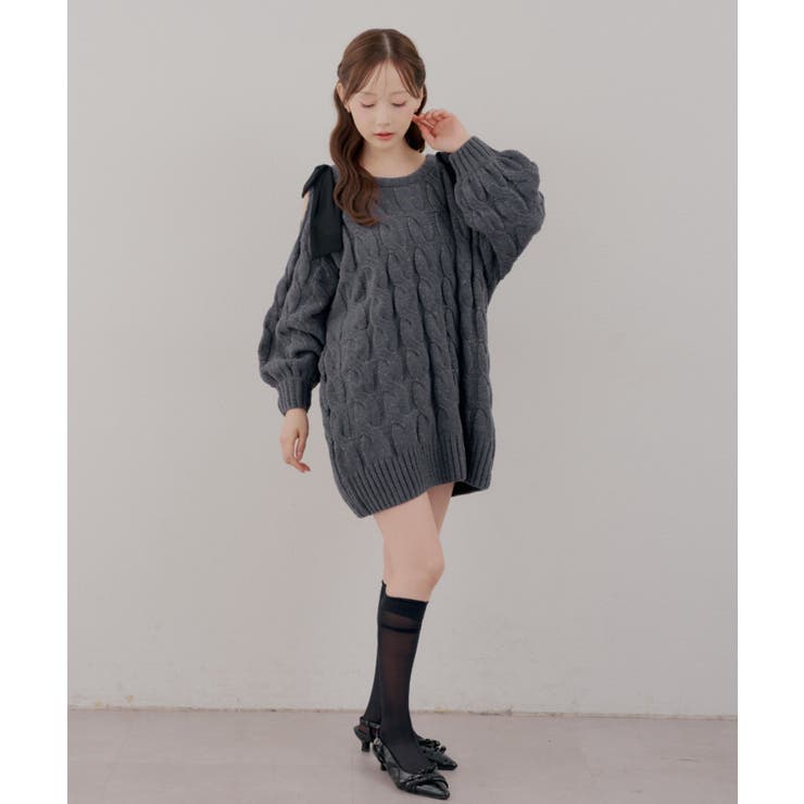 肩あきリボンニットワンピース | RMAF　NICE CLAUP / OLIVE des OLIVE | 詳細画像9 
