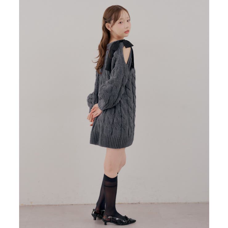 肩あきリボンニットワンピース | RMAF　NICE CLAUP / OLIVE des OLIVE | 詳細画像10 