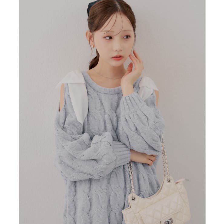 肩あきリボンニットワンピース | RMAF　NICE CLAUP / OLIVE des OLIVE | 詳細画像14 