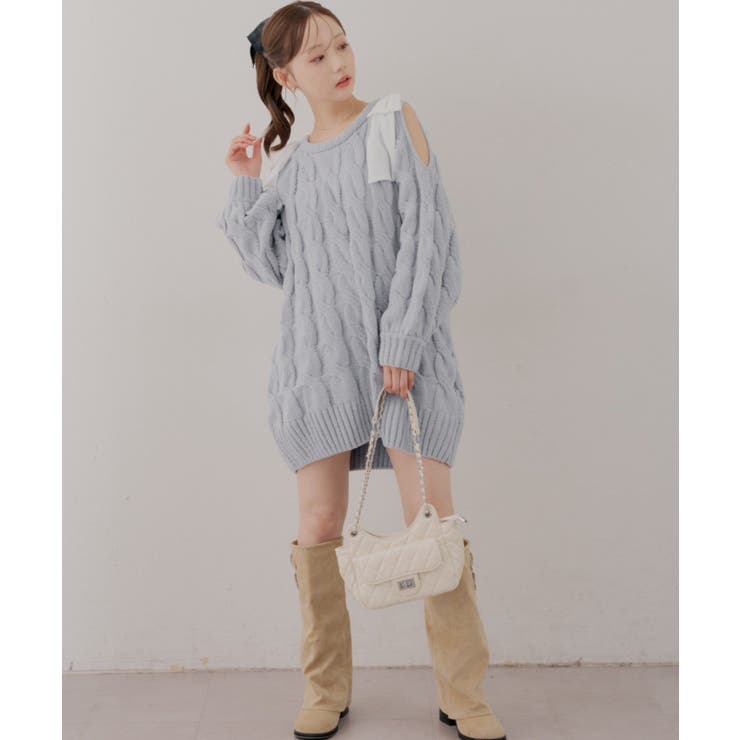 肩あきリボンニットワンピース | RMAF　NICE CLAUP / OLIVE des OLIVE | 詳細画像20 