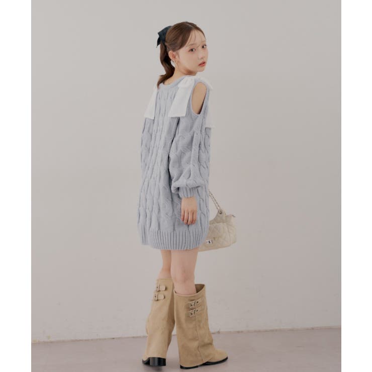 肩あきリボンニットワンピース | RMAF　NICE CLAUP / OLIVE des OLIVE | 詳細画像23 