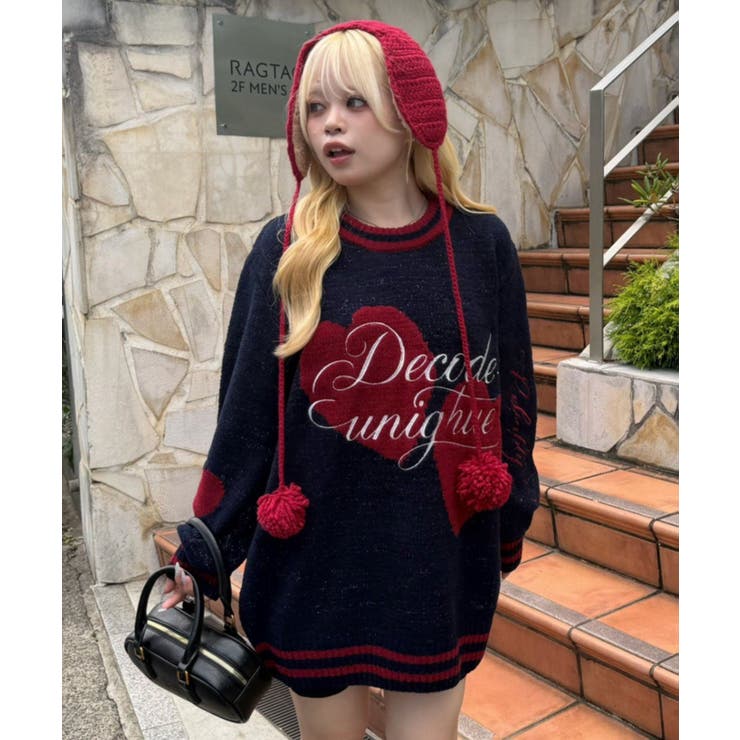 【5色展開】ハートロゴニット | RMAF　NICE CLAUP / OLIVE des OLIVE | 詳細画像21 