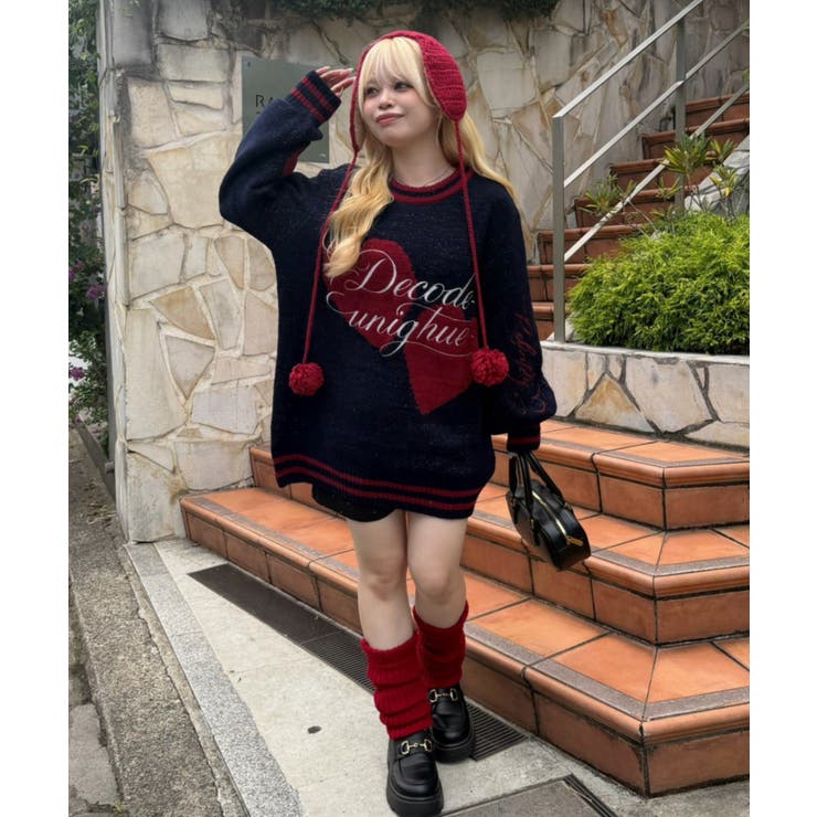 【5色展開】ハートロゴニット | RMAF　NICE CLAUP / OLIVE des OLIVE | 詳細画像23 