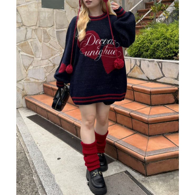 【5色展開】ハートロゴニット | RMAF　NICE CLAUP / OLIVE des OLIVE | 詳細画像24 
