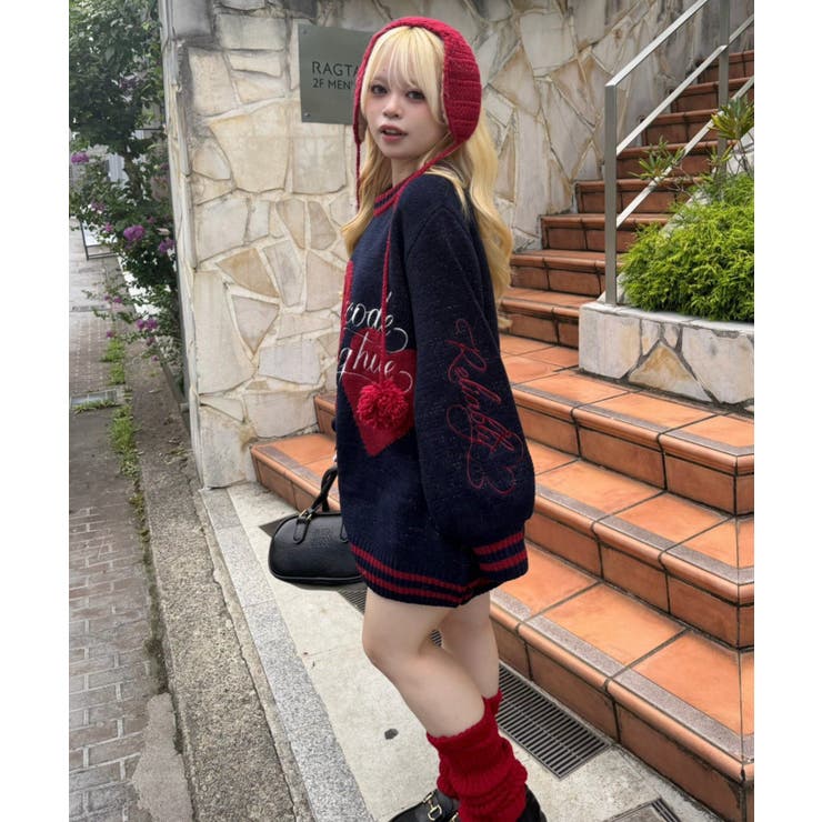 【5色展開】ハートロゴニット | RMAF　NICE CLAUP / OLIVE des OLIVE | 詳細画像25 