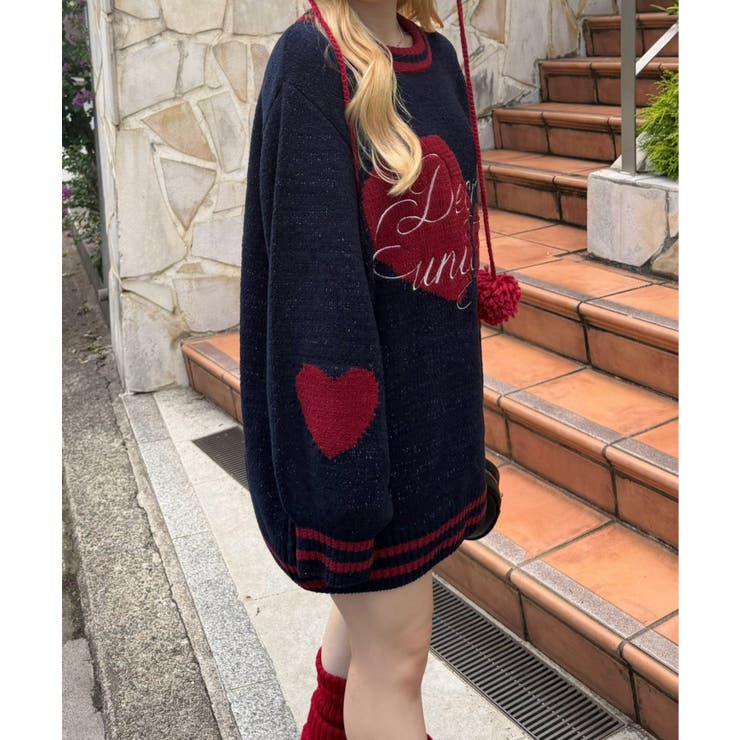 【5色展開】ハートロゴニット | RMAF　NICE CLAUP / OLIVE des OLIVE | 詳細画像32 