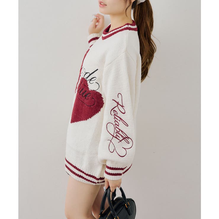 【5色展開】ハートロゴニット | RMAF　NICE CLAUP / OLIVE des OLIVE | 詳細画像4 
