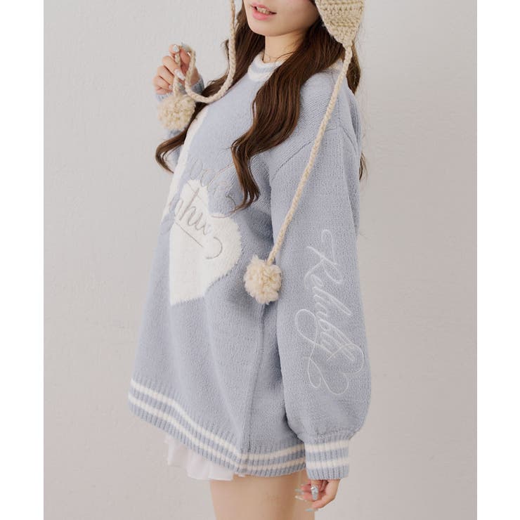 【5色展開】ハートロゴニット | RMAF　NICE CLAUP / OLIVE des OLIVE | 詳細画像15 