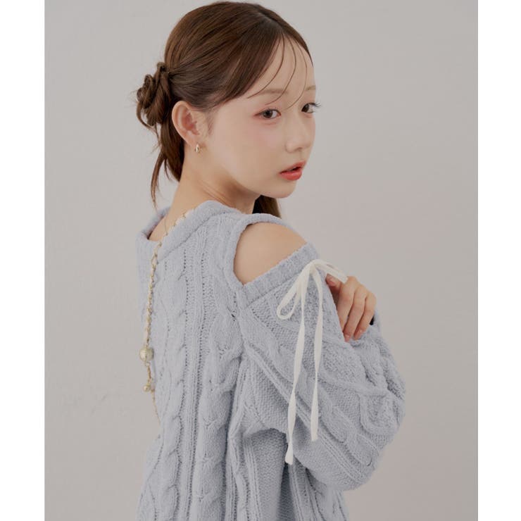 肩あきサイドリボンニットワンピース | RMAF　NICE CLAUP / OLIVE des OLIVE | 詳細画像7 