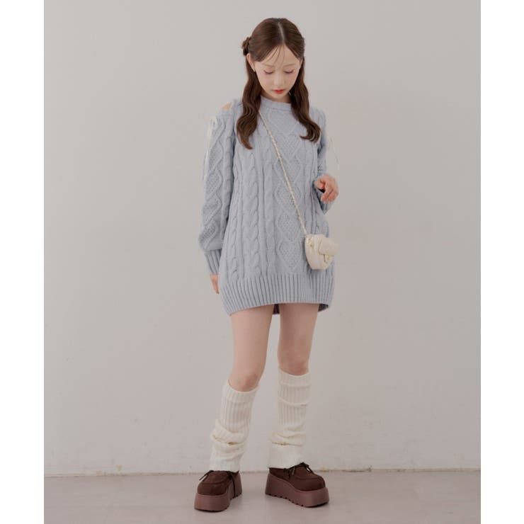 肩あきサイドリボンニットワンピース | RMAF　NICE CLAUP / OLIVE des OLIVE | 詳細画像8 