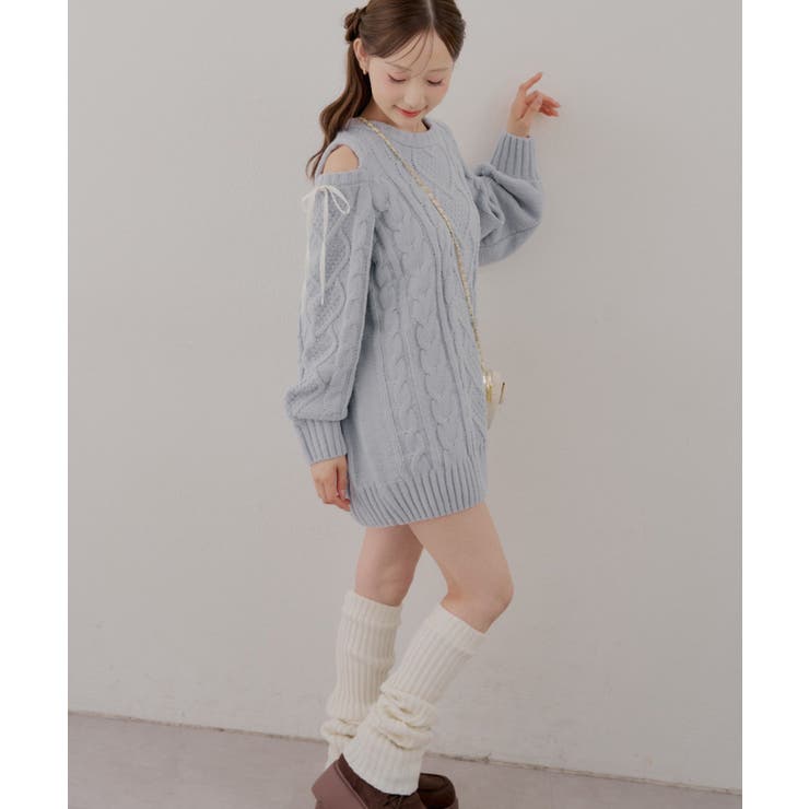 肩あきサイドリボンニットワンピース | RMAF　NICE CLAUP / OLIVE des OLIVE | 詳細画像9 