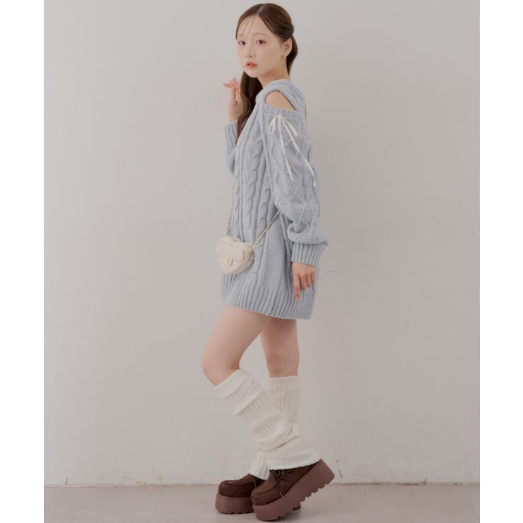 肩あきサイドリボンニットワンピース | RMAF　NICE CLAUP / OLIVE des OLIVE | 詳細画像10 