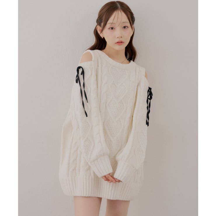 肩あきサイドリボンニットワンピース | RMAF　NICE CLAUP / OLIVE des OLIVE | 詳細画像13 
