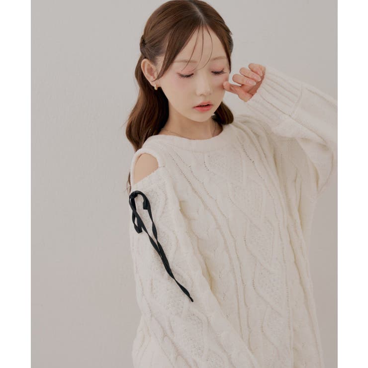 肩あきサイドリボンニットワンピース | RMAF　NICE CLAUP / OLIVE des OLIVE | 詳細画像14 
