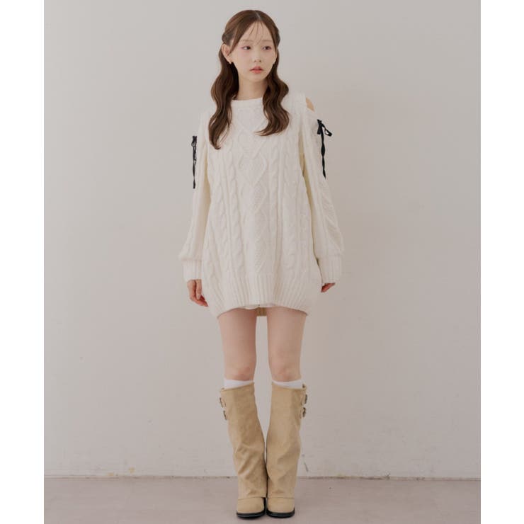 肩あきサイドリボンニットワンピース | RMAF　NICE CLAUP / OLIVE des OLIVE | 詳細画像18 