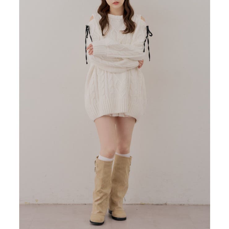 肩あきサイドリボンニットワンピース | RMAF　NICE CLAUP / OLIVE des OLIVE | 詳細画像20 