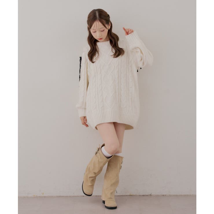肩あきサイドリボンニットワンピース | RMAF　NICE CLAUP / OLIVE des OLIVE | 詳細画像21 